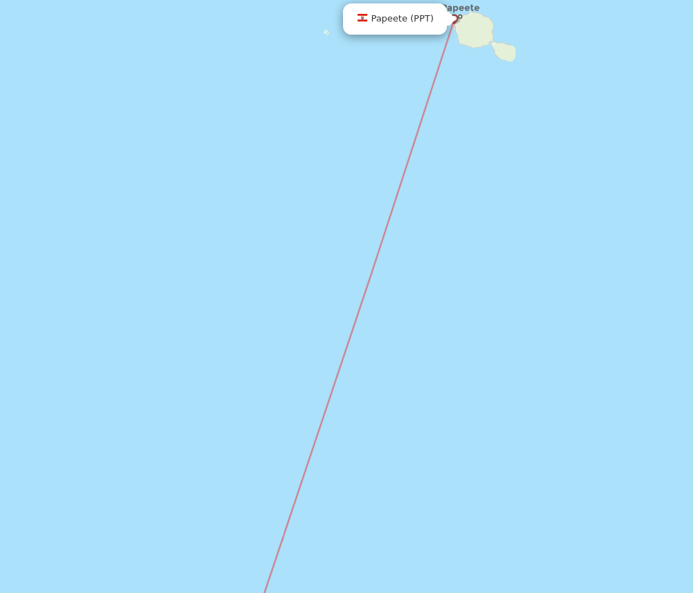 Papeete - Rurutu route map and flight paths