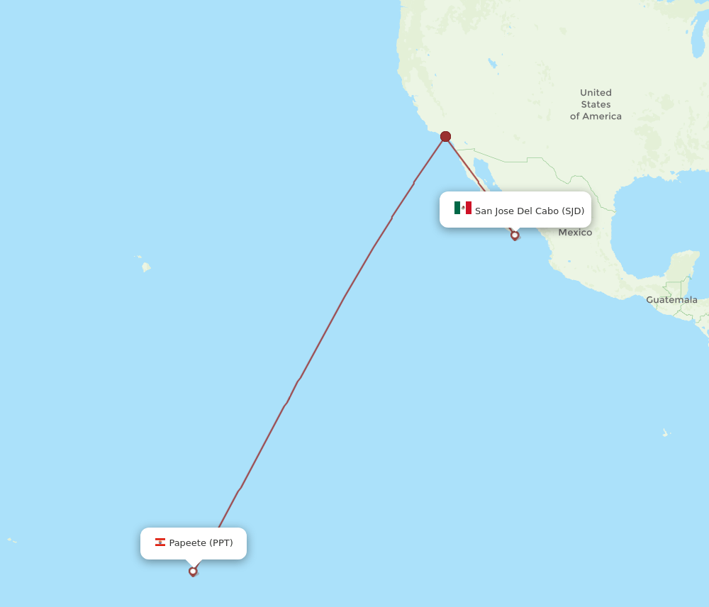 PPT-SJD flight routes