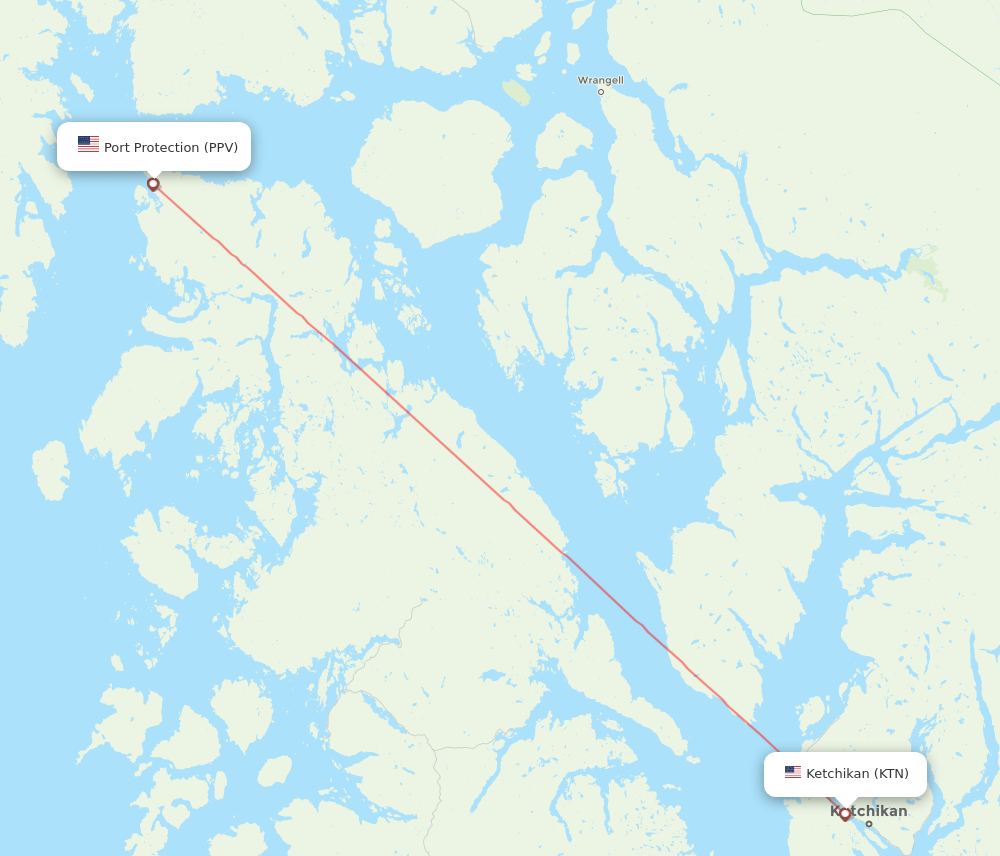 PPV to KTN flights and routes map