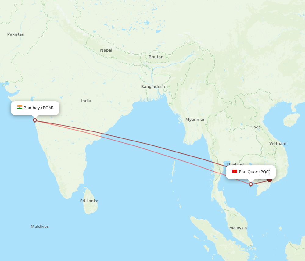 PQC-BOM flight routes