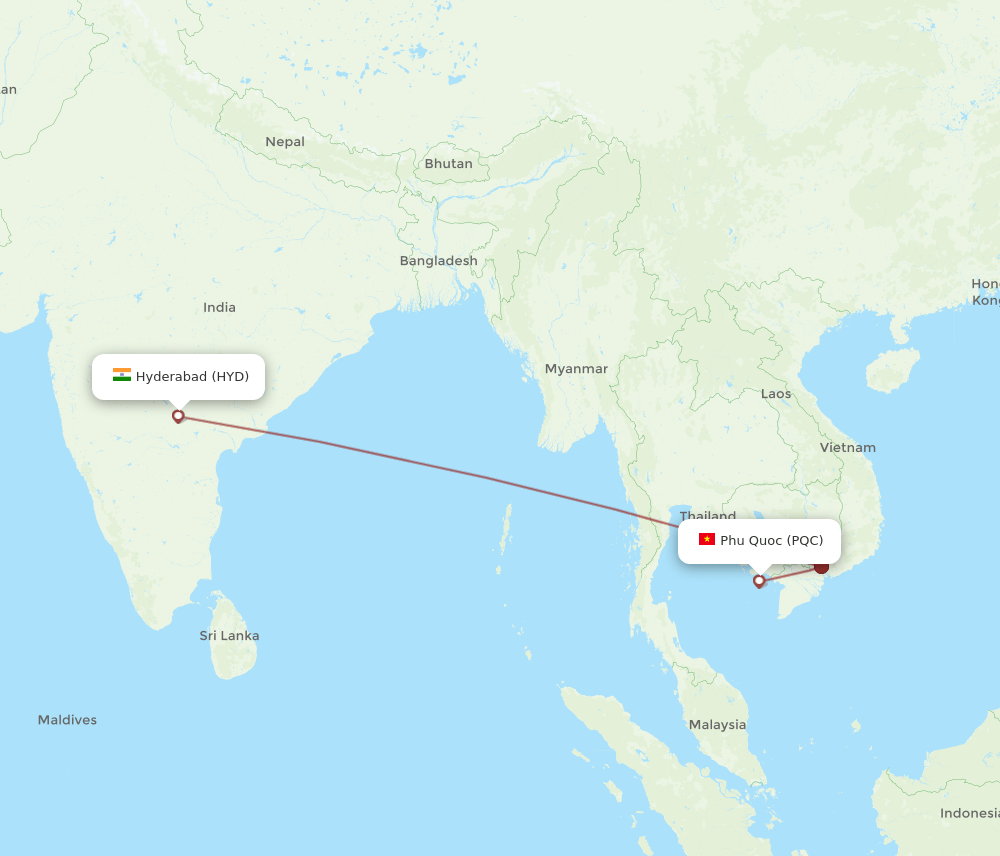 PQC-HYD flight routes