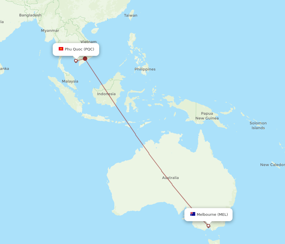PQC-MEL flight routes