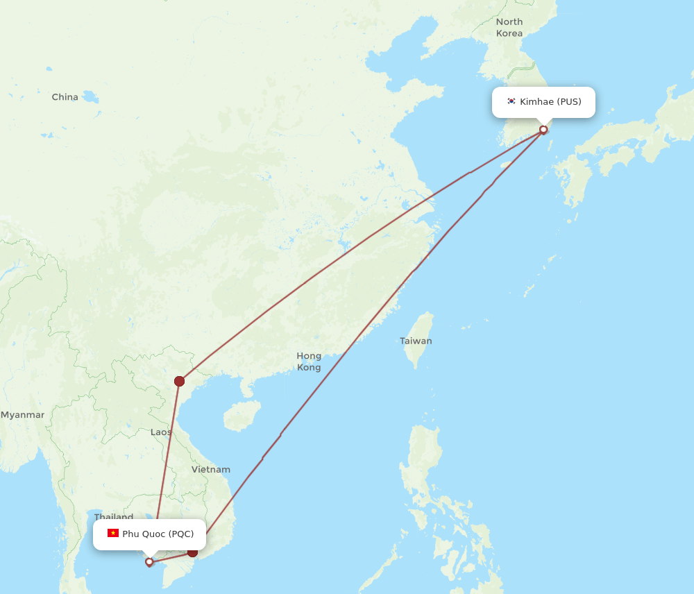 PQC-PUS flight routes