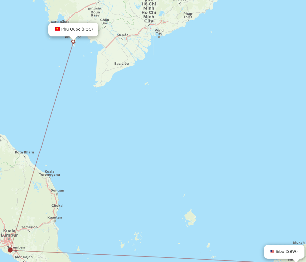 PQC-SBW flight routes
