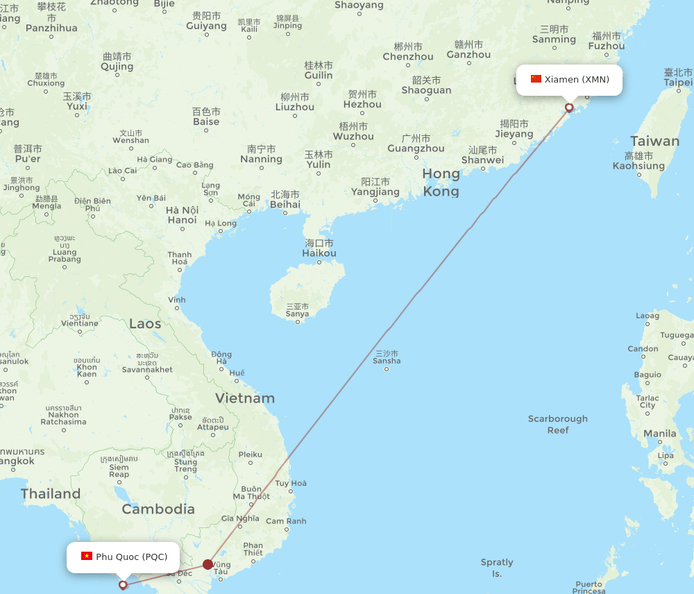 PQC-XMN flight routes