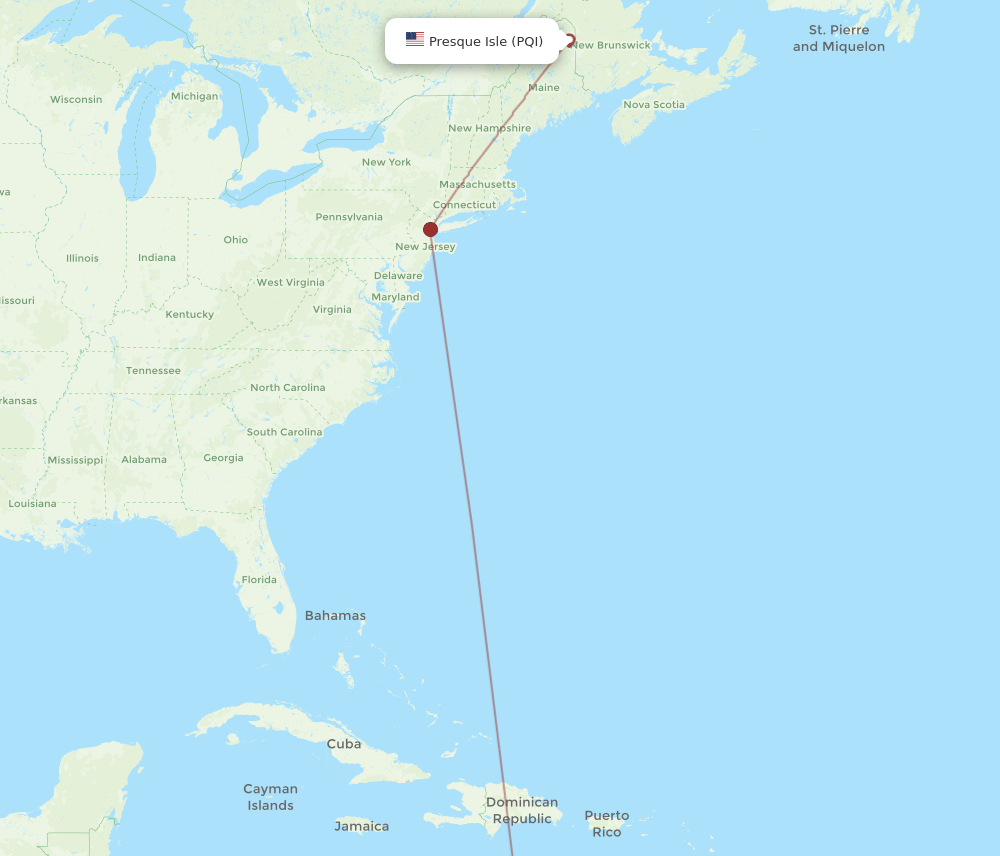 PQI-AUA flight routes