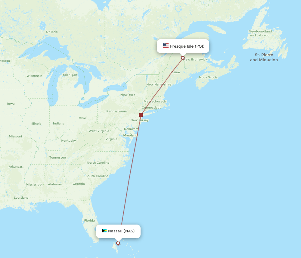 PQI-NAS flight routes