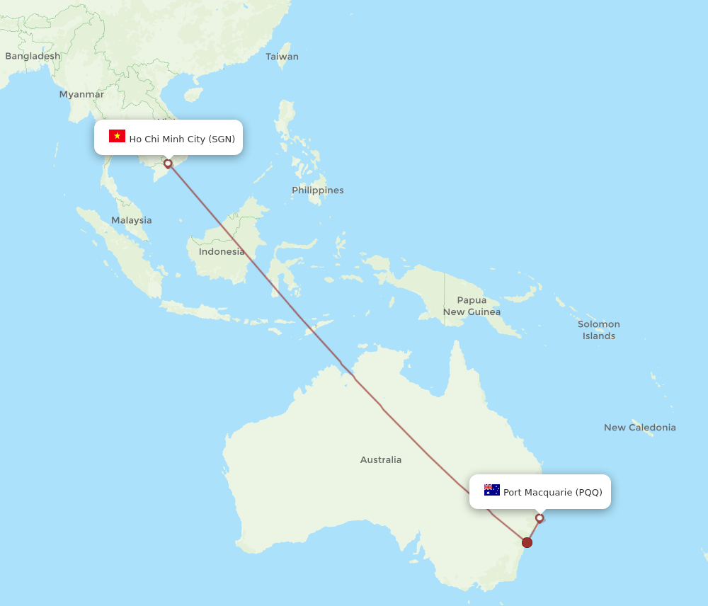 PQQ-SGN flight routes