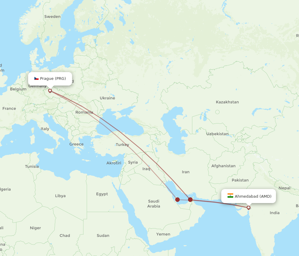 PRG-AMD flight routes