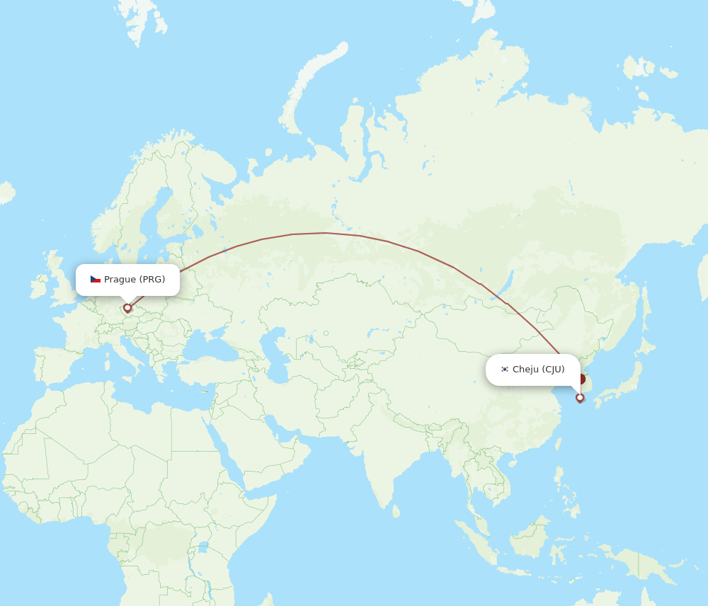 PRG-CJU flight routes