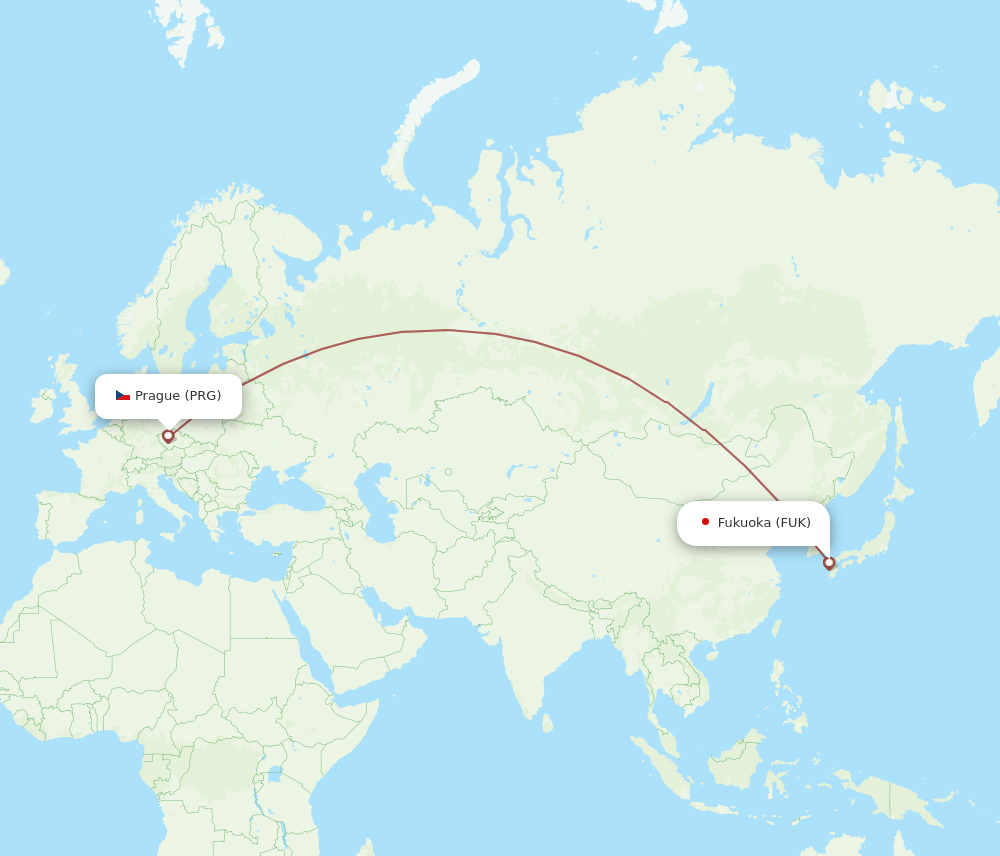 PRG-FUK flight routes