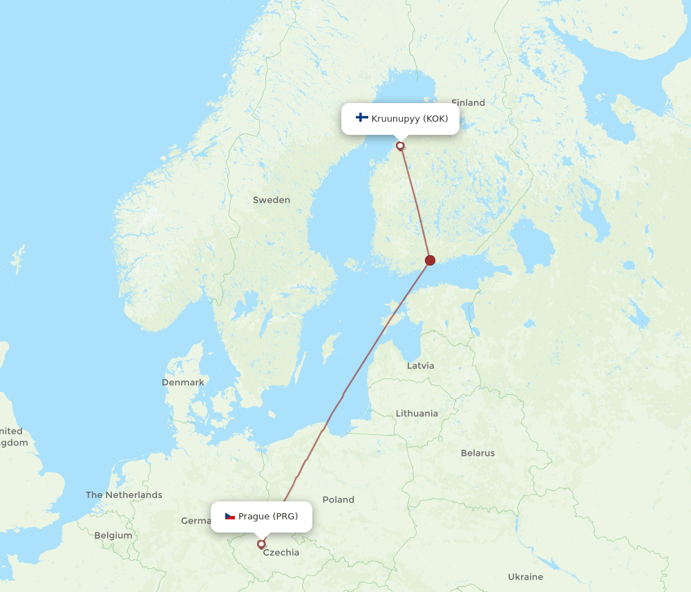 PRG-KOK flight routes