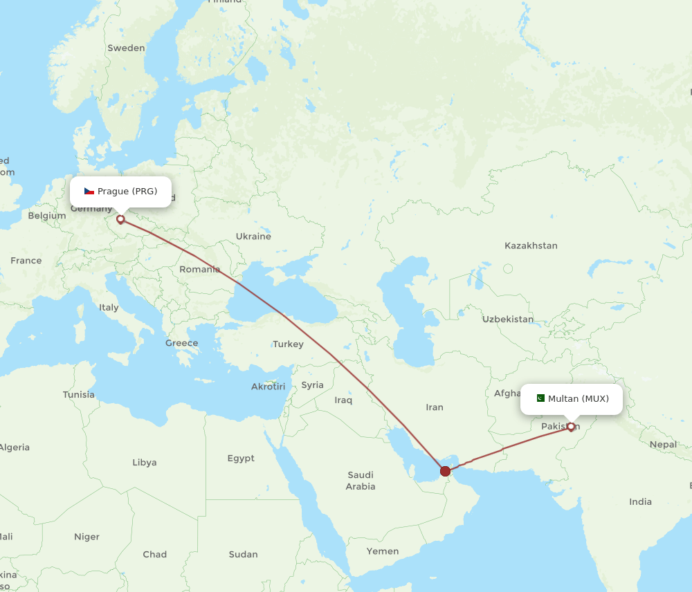 PRG-MUX flight routes