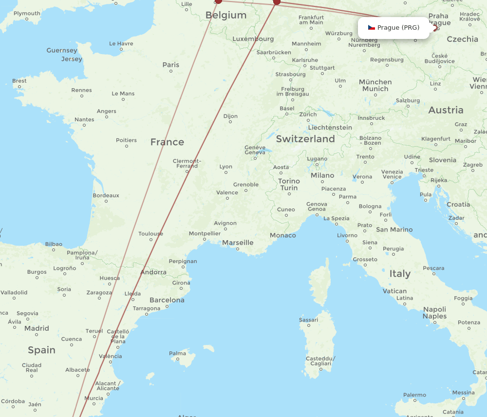PRG-NDR flight routes