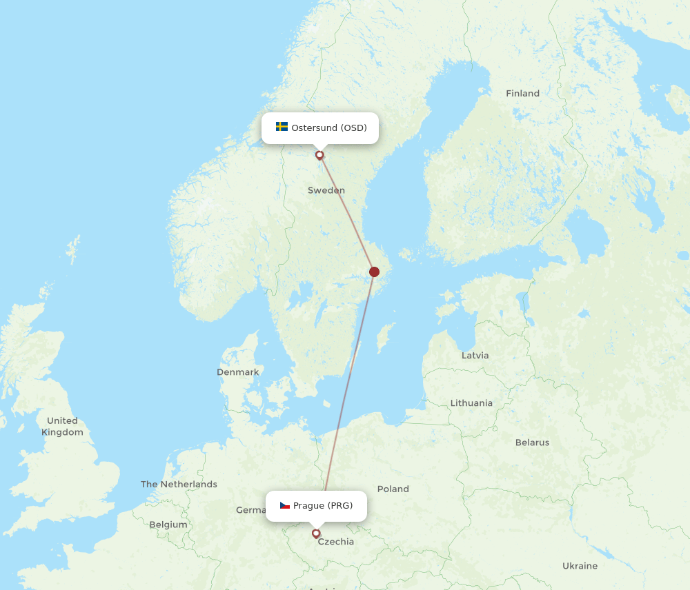 PRG-OSD flight routes