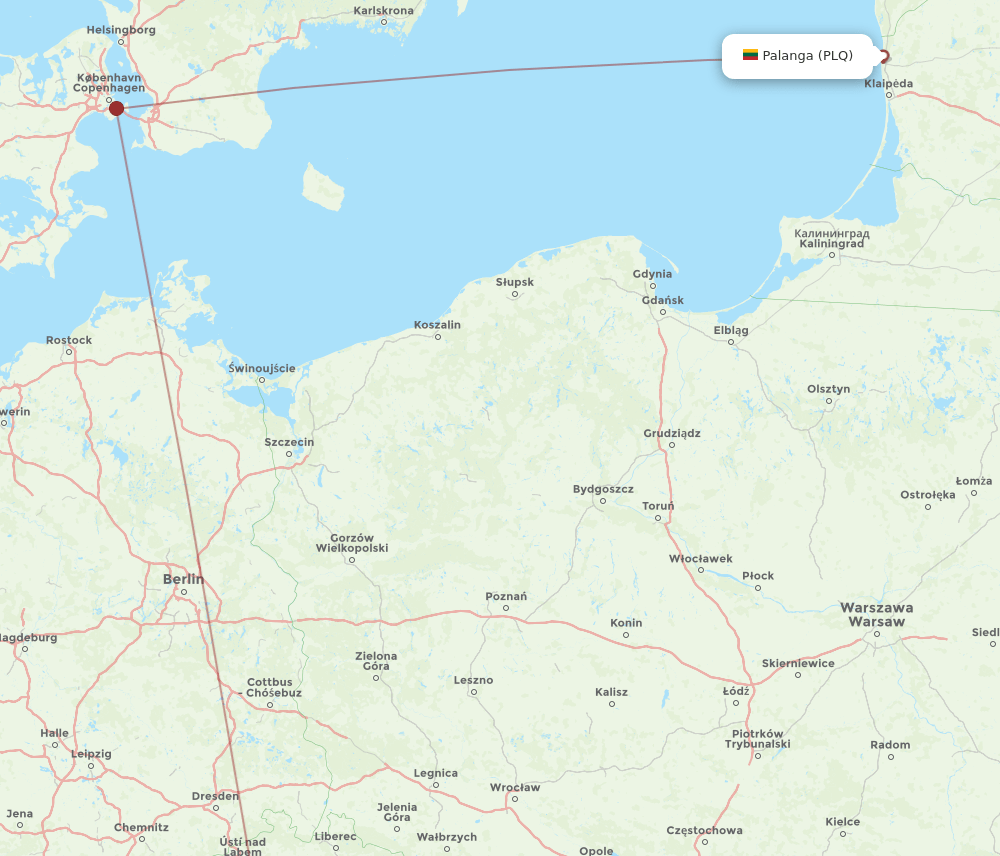 PRG-PLQ flight routes