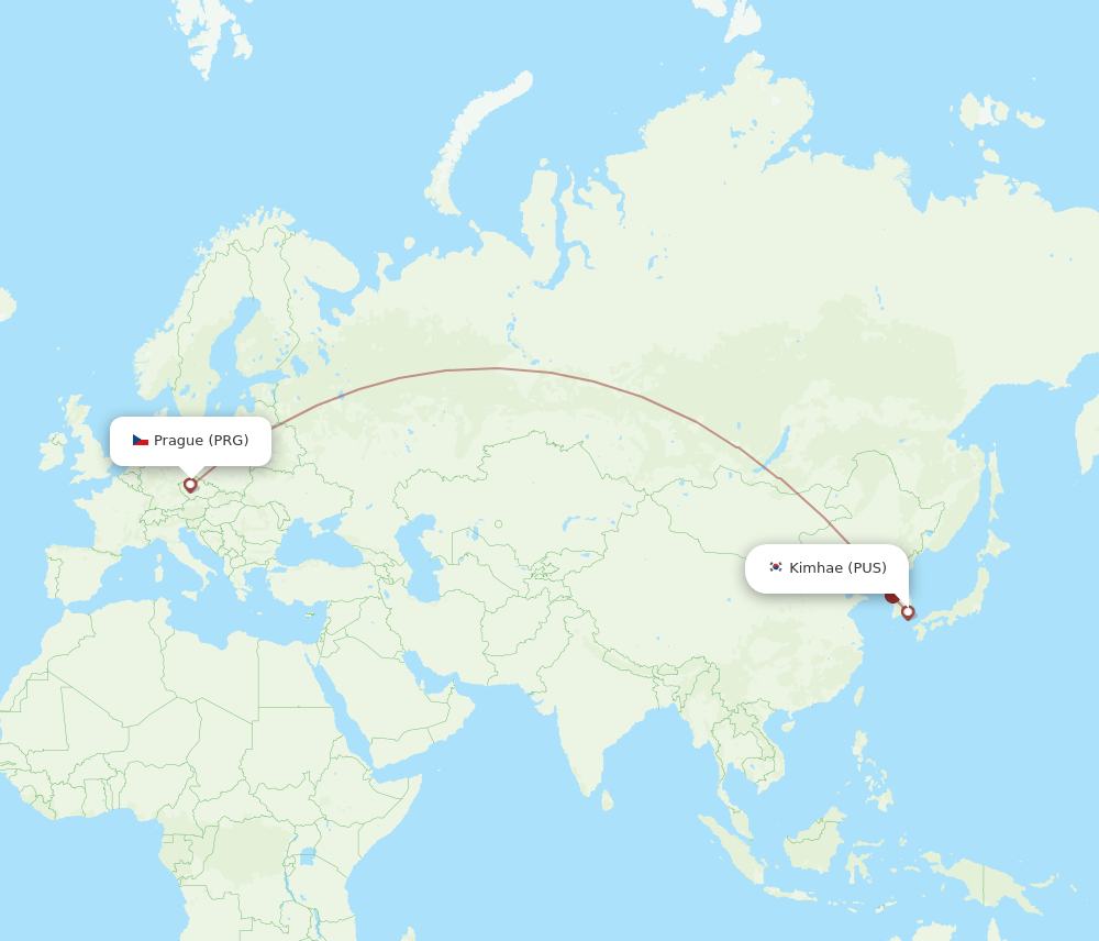 PRG-PUS flight routes