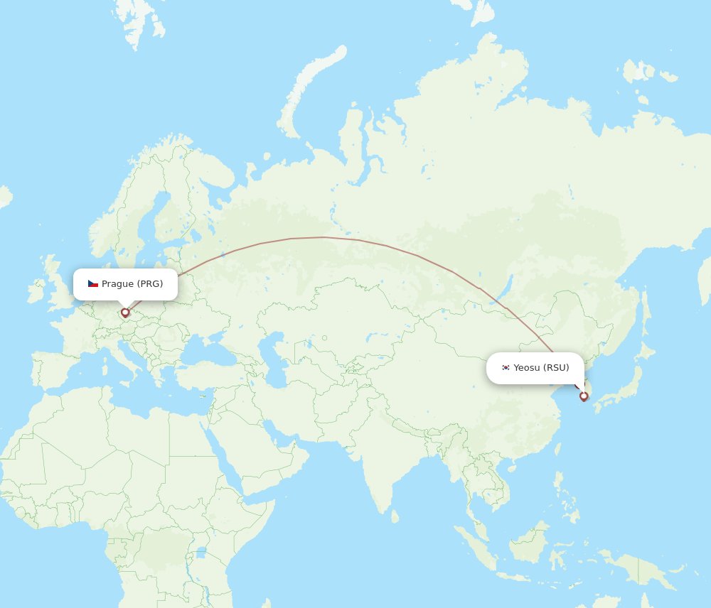 PRG-RSU flight routes