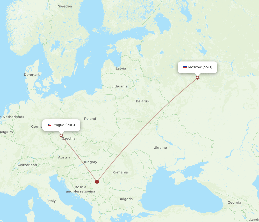 PRG-SVO flight routes