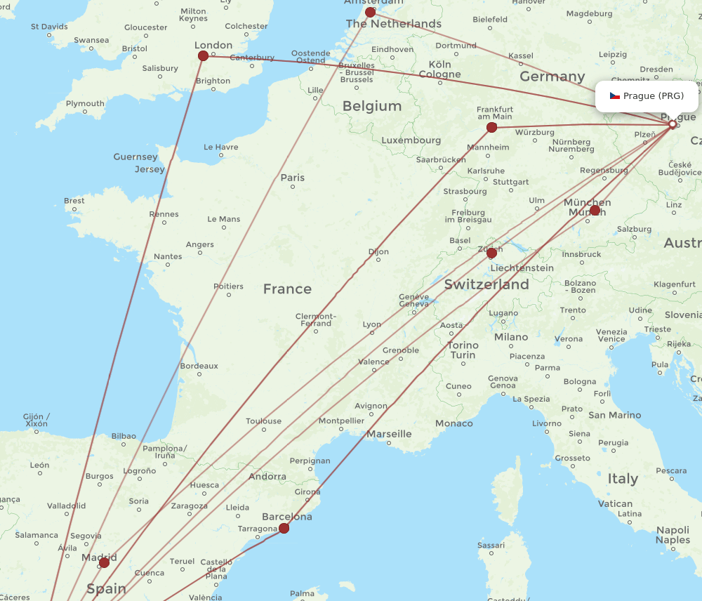 PRG-SVQ flight routes