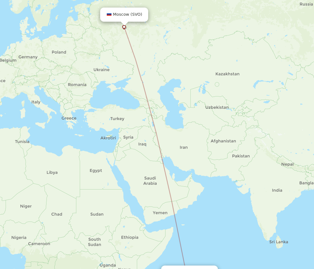PRI-SVO flight routes