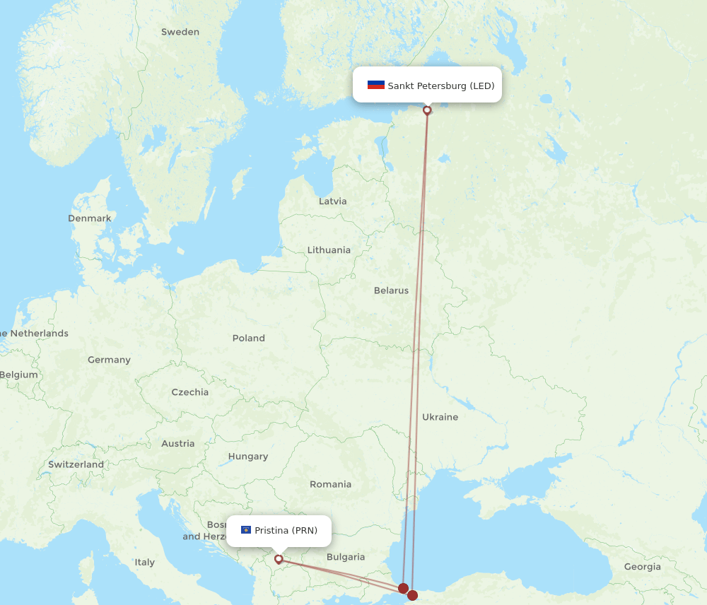 PRN-LED flight routes