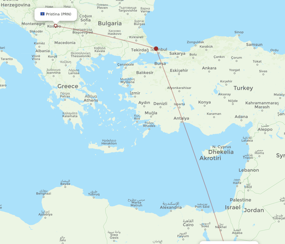 PRN-SSH flight routes