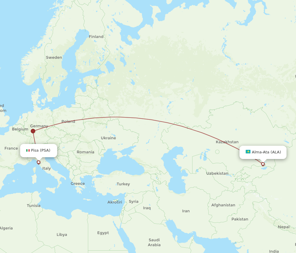 PSA-ALA flight routes