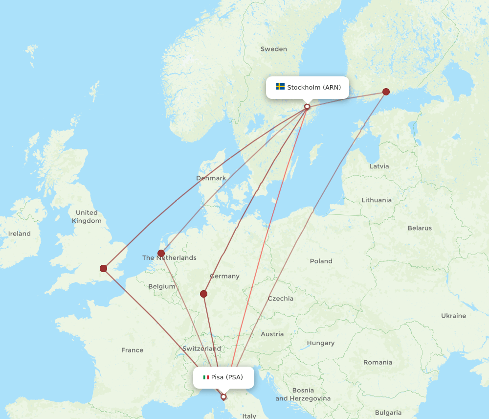 PSA-ARN flight routes