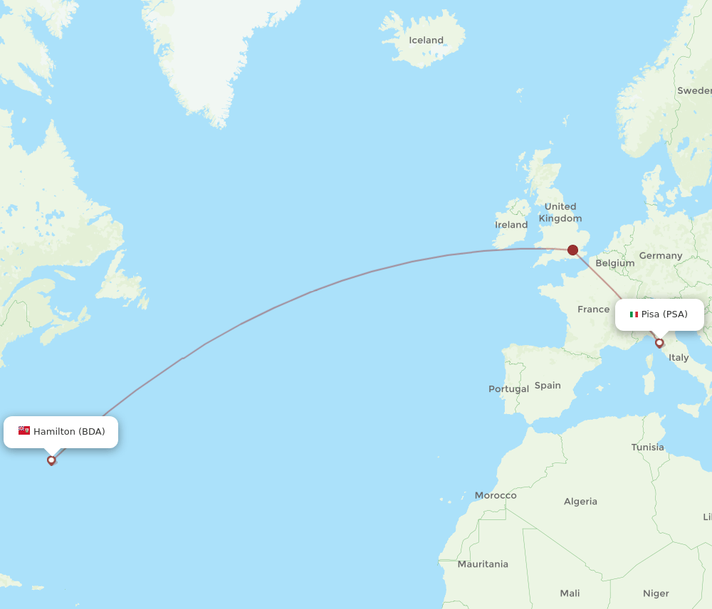 PSA-BDA flight routes
