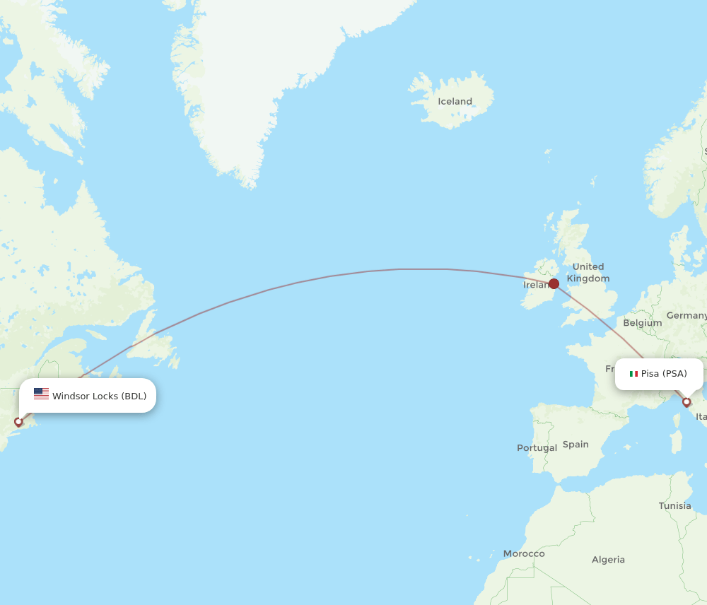 PSA-BDL flight routes