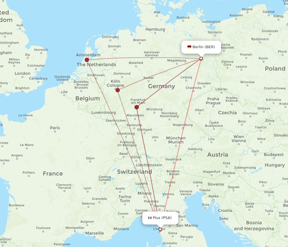 PSA-BER flight routes