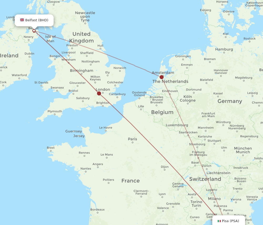 PSA-BHD flight routes