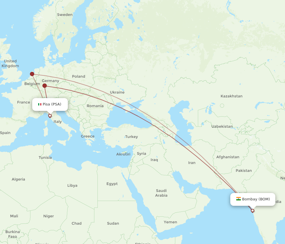 PSA-BOM flight routes