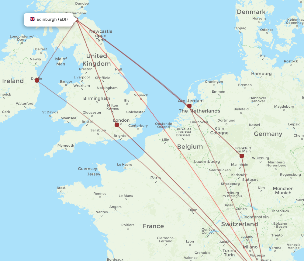 PSA to EDI flights and routes map