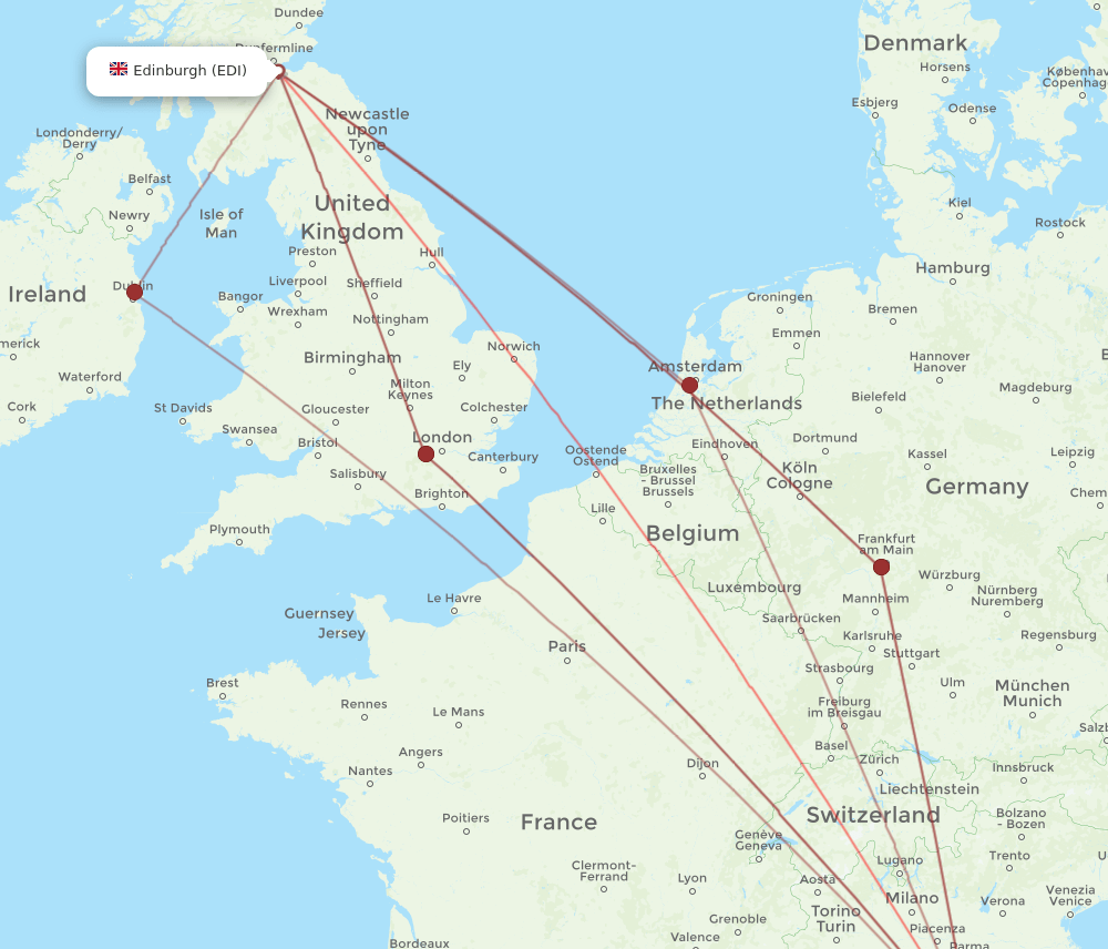 PSA-EDI flight routes