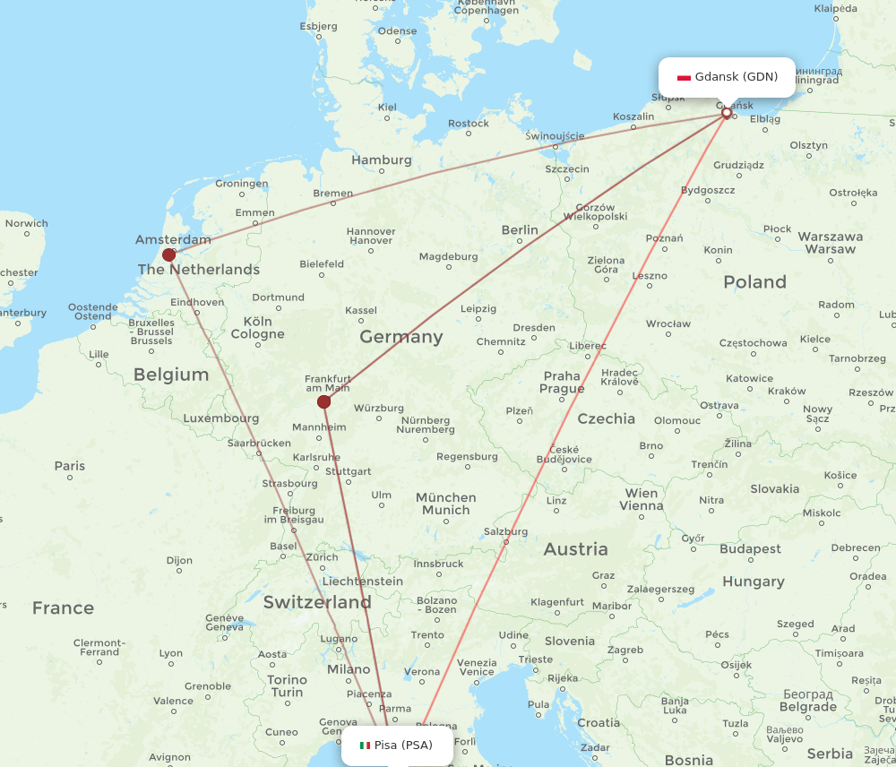 PSA-GDN flight routes