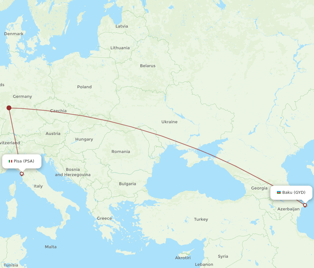 PSA-GYD flight routes
