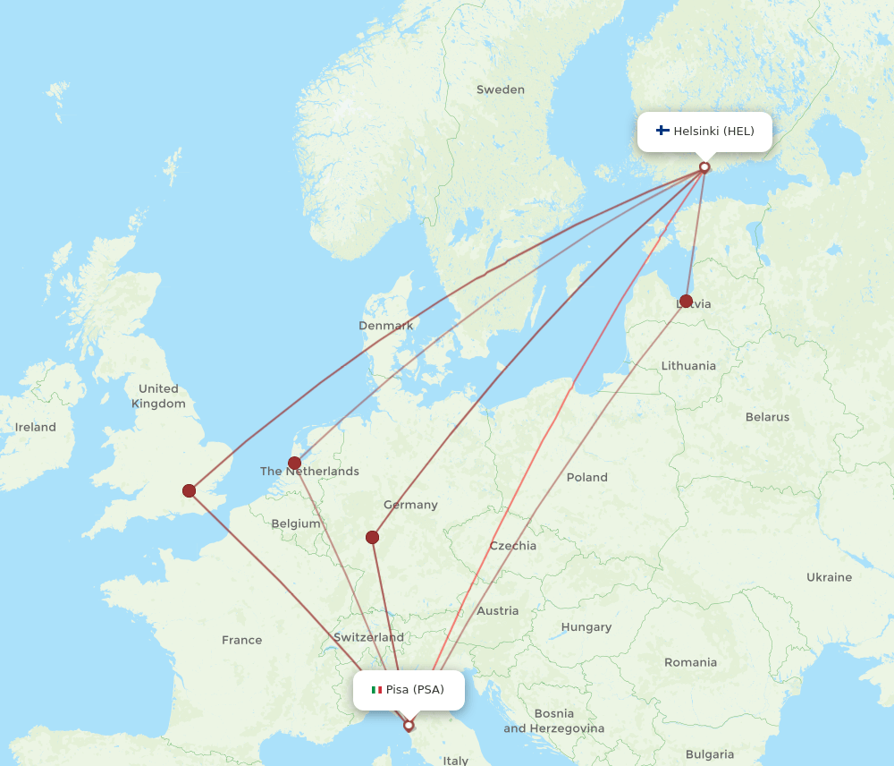 PSA-HEL flight routes