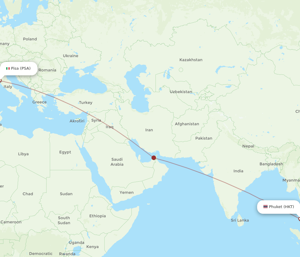PSA-HKT flight routes