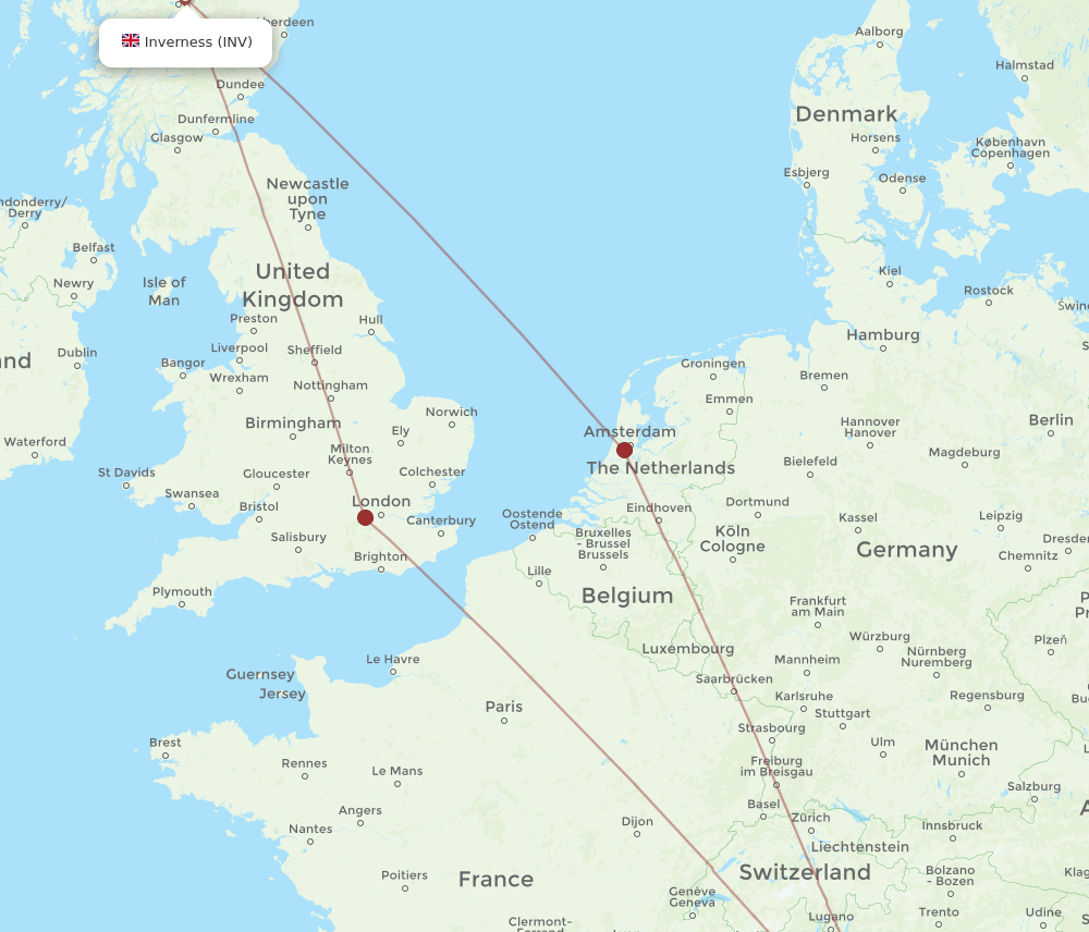 PSA-INV flight routes