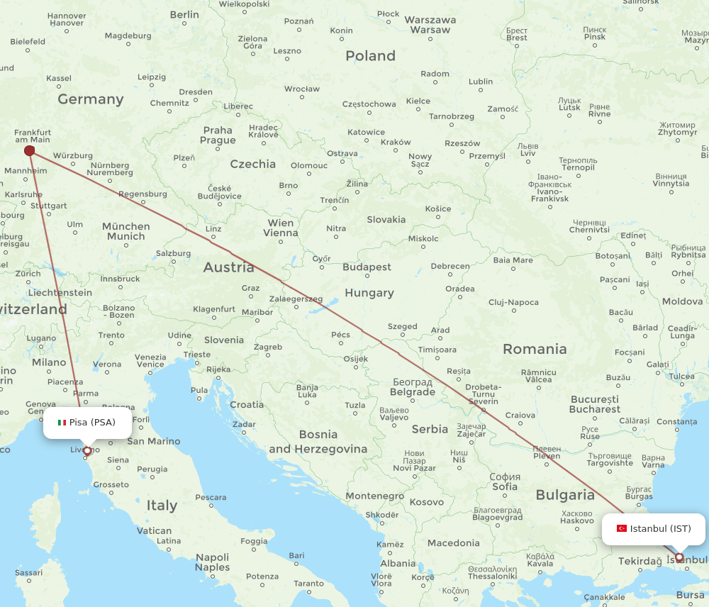 PSA-IST flight routes