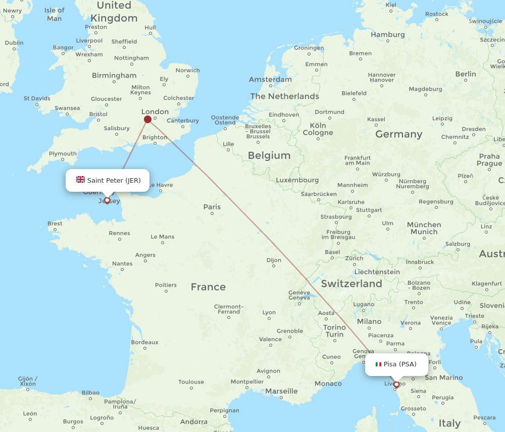 PSA-JER flight routes