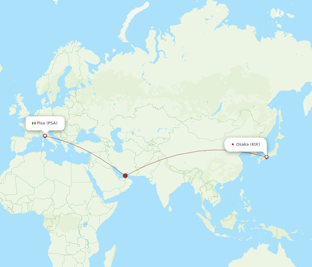 PSA-KIX flight routes