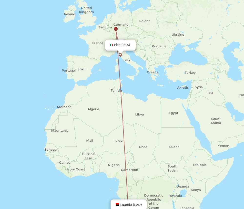PSA-LAD flight routes