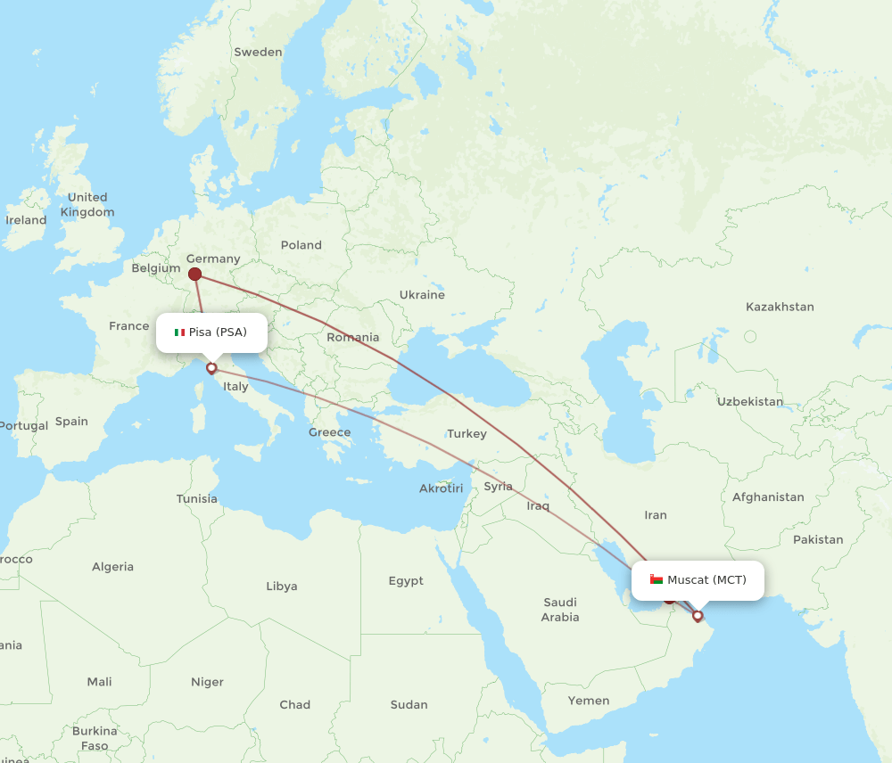 PSA-MCT flight routes