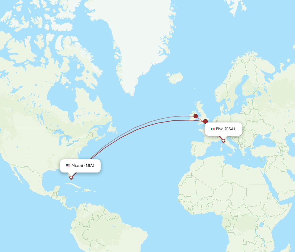 PSA-MIA flight routes