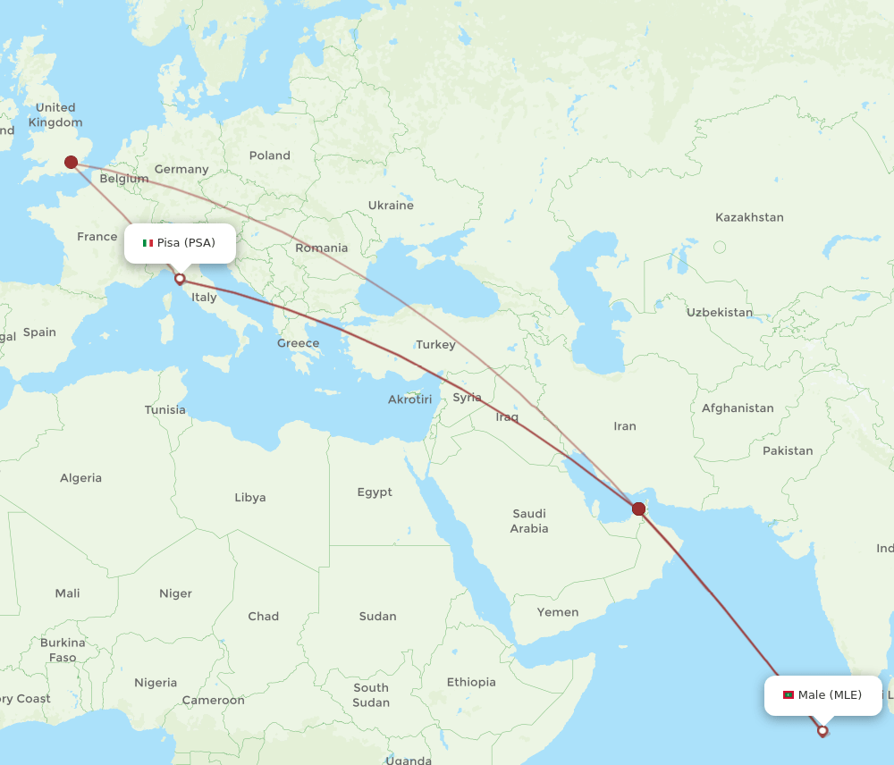 PSA-MLE flight routes