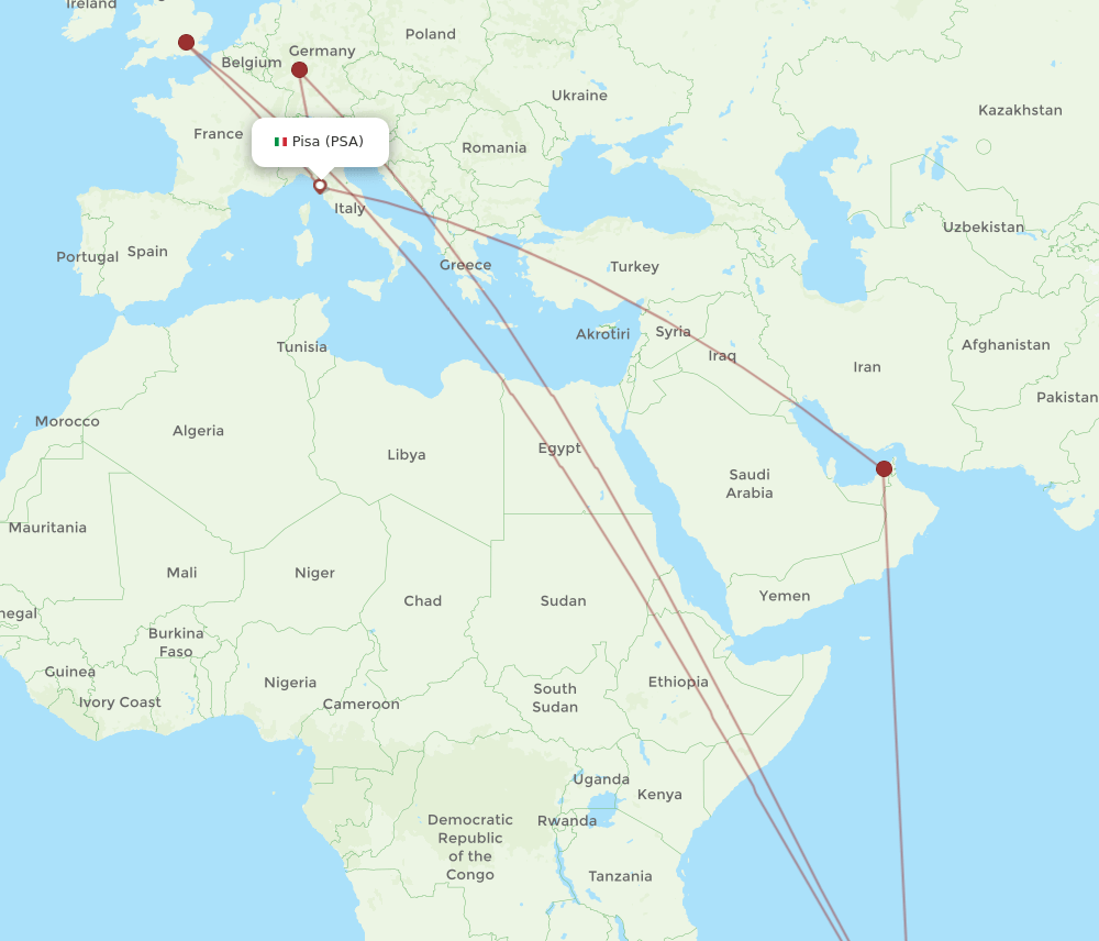 PSA-MRU flight routes