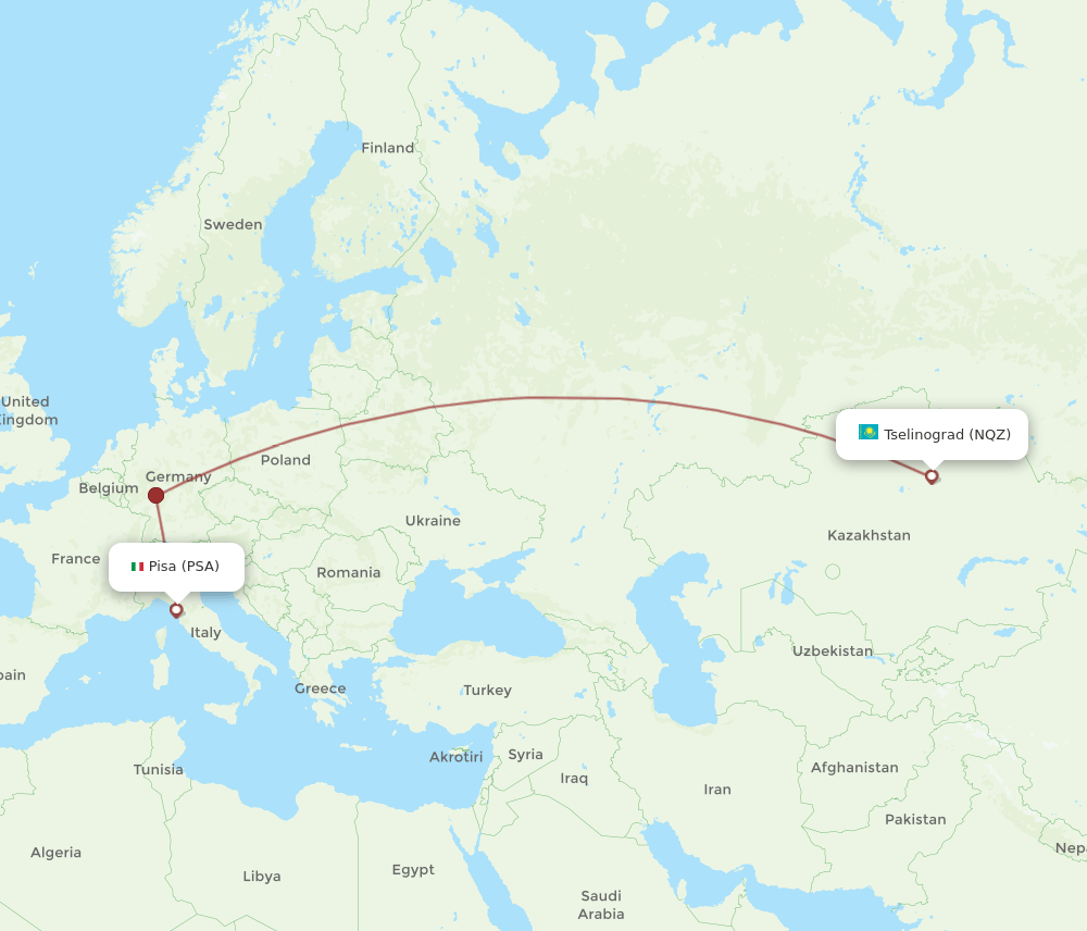 PSA-NQZ flight routes
